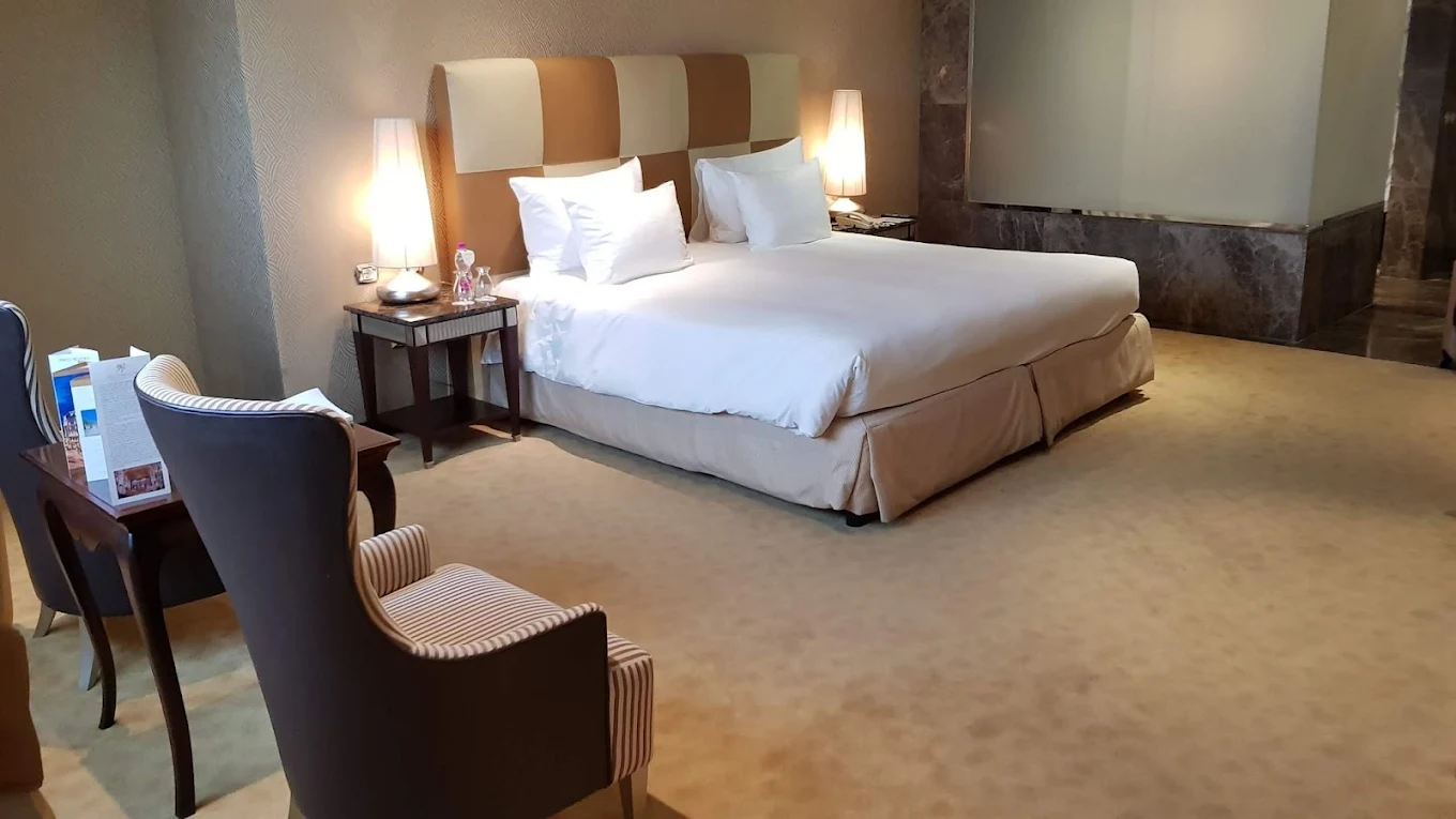 Femme de chambre Shark Nettoyage effectuant le nettoyage d'une chambre d'hôtel à Nancy